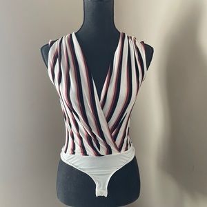 Pinstripe body suit